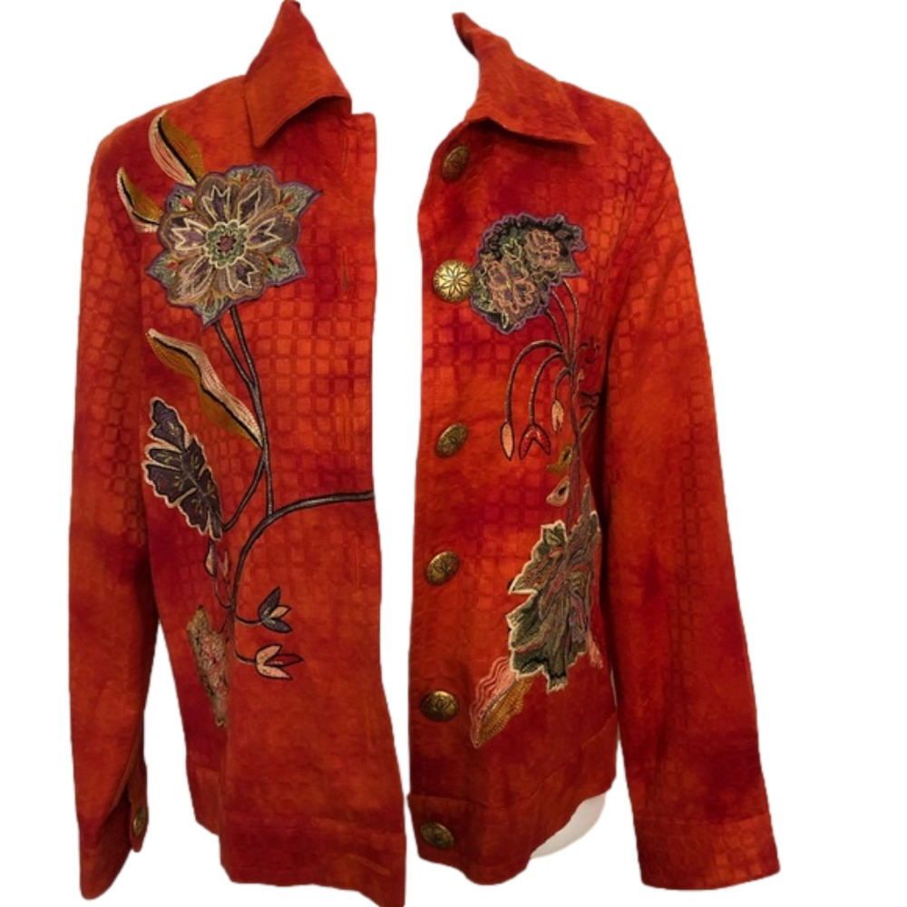 Alex Kim Embroidered Button Down Jacket, like new